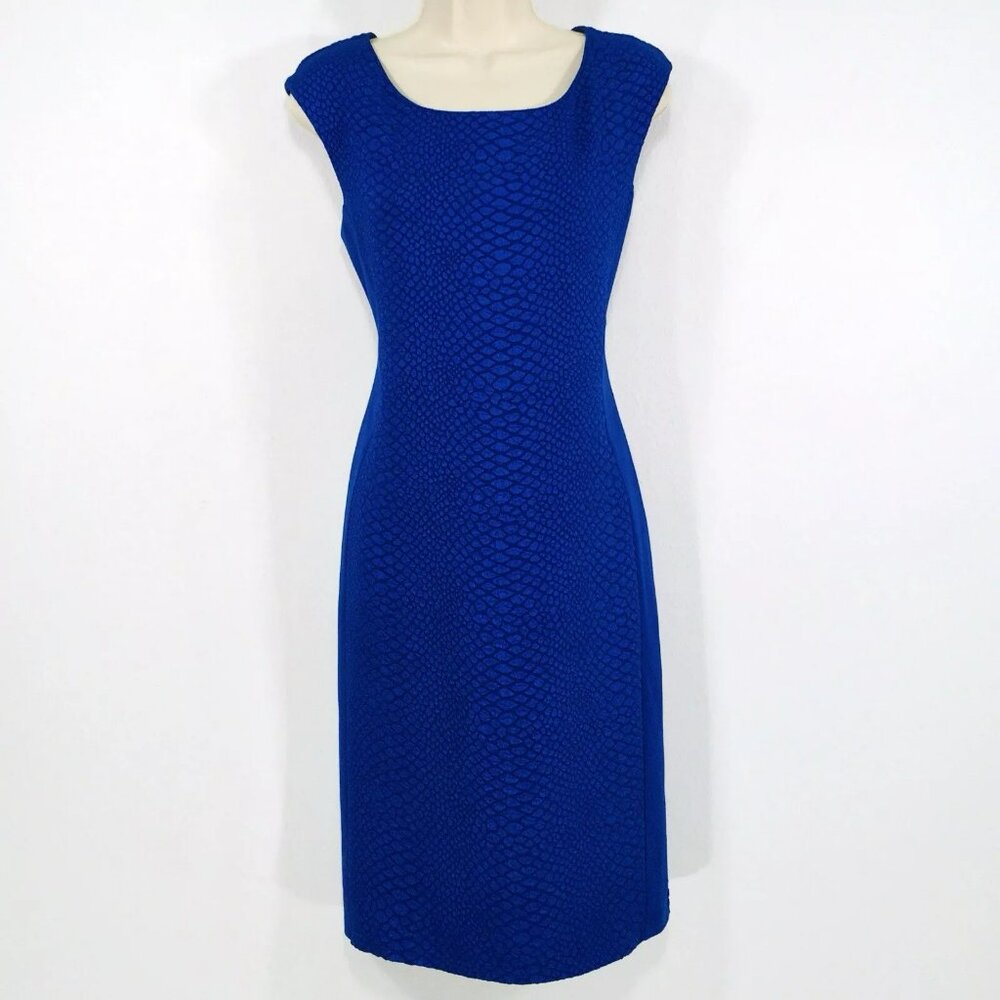 Cartise Sheath Pencil Dress Sz 8 Zipper Lined Stretchy Textured Knit